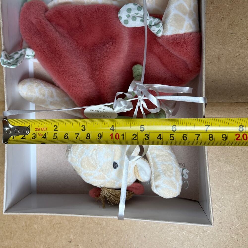 NIB Doudou et Compagnie Paris Couleurs Savane Giraffe Baby Blanket Lovey Knotted - Picture 5 of 5
